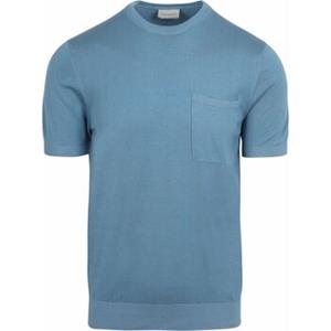 Suitable T-shirt  Knitted T-shirt Pocket Compact Blauw