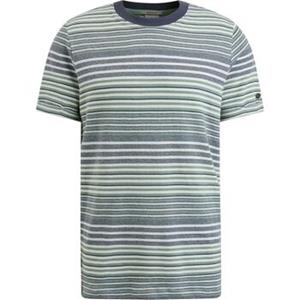 Cast Iron T-shirt  T-shirt Strepen Blauw Groen