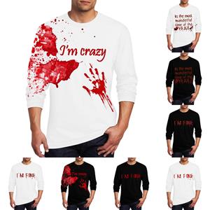 Xingben Four Heren T-shirt O-hals Kleding Kleding Buiten Lange Mouw Print Modeontwerper Vintage L