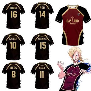ETST 06 Jersey Futsal Patroon Vl Replika Blue Lock Anime Bastard Munich Zomer Heren En Dames 3Dt Shirt Casual Sport T-shirt Top S