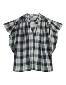 Summum Sleeveless blouse crinkle check 2s3276-12217