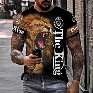 Baibao QIQI Lion 3D Printing T-shirt Gepersonaliseerde maatwerk Hoge kwaliteit Grote maat Sport Casual korte mouw Zomerstraatkleding XXS
