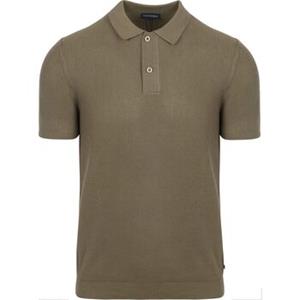 Suitable T-shirt  Respect Polo Structure Knit Olijfgroen
