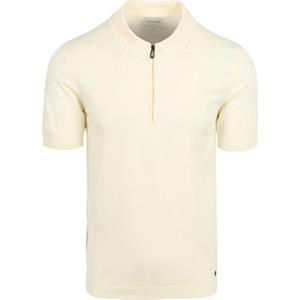 No Excess T-shirt  Half Zip Poloshirt Off White