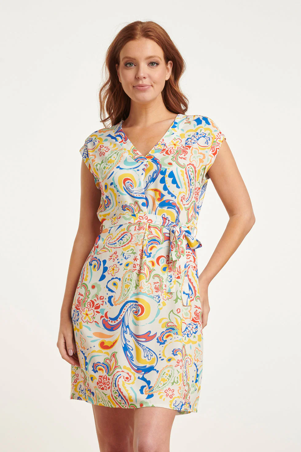 Smashed Lemon 24454 zomerjurk met kleurrijke ornamentele print en