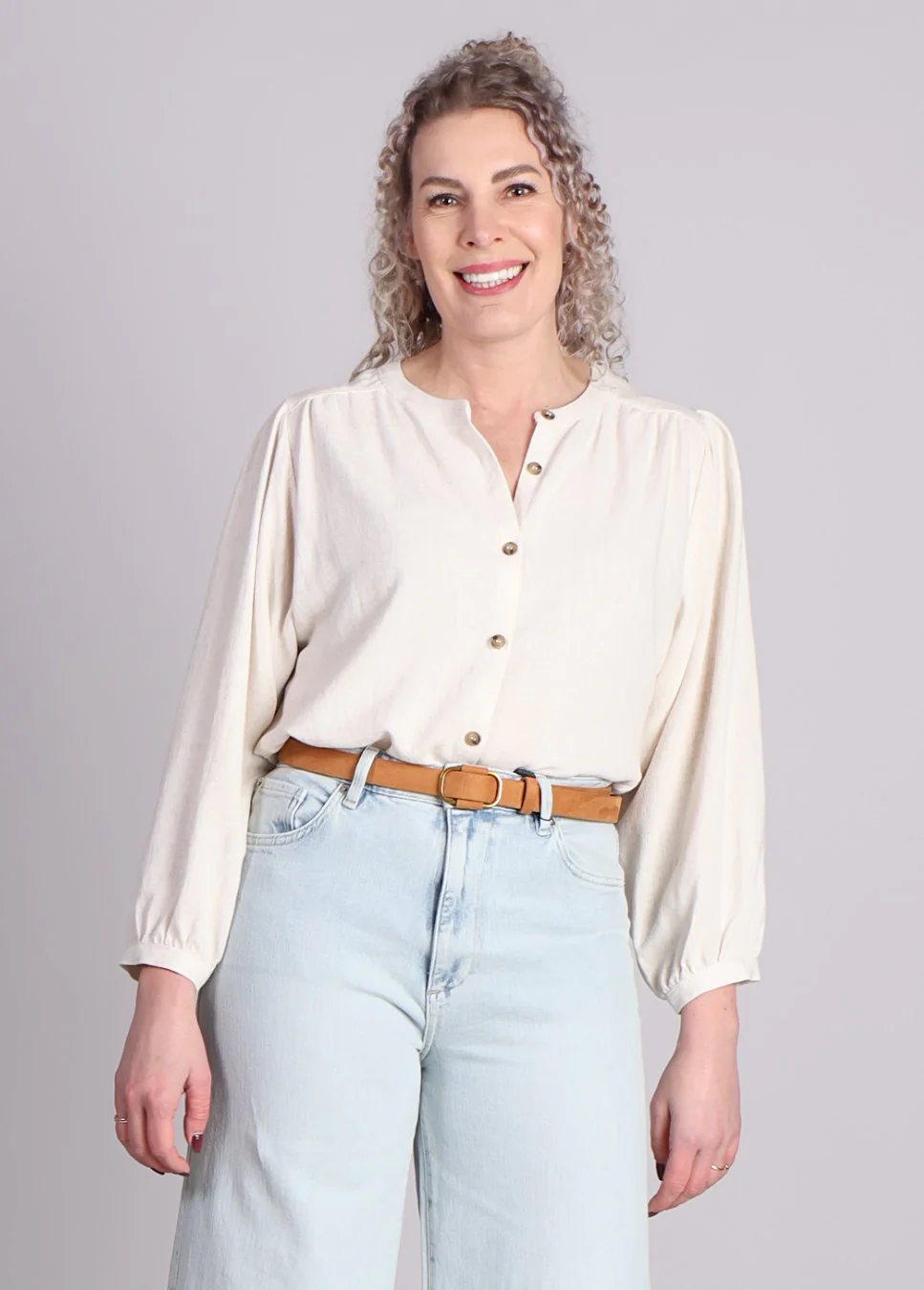 Grace & Mila Portrait blouse mandarijn kraag