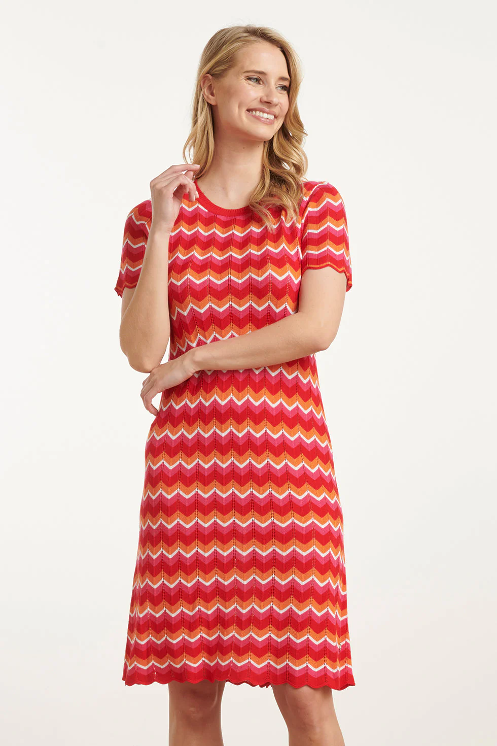 Smashed Lemon 25098 multicoloured zigzag knitted jurk