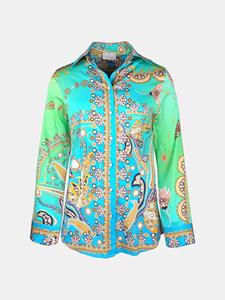 Mucho Gusto Blouse francis bay groen blauw paradise