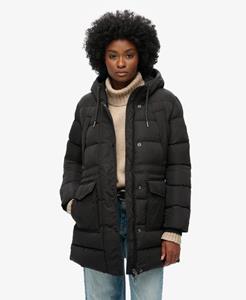 Superdry Vrouwen Halflange Everest Pufferjas Zwart