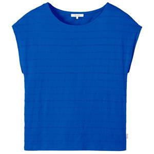 Tranquillo  Women's Lockeres Shirt aus Ajour-Jersey - T-shirt, blauw