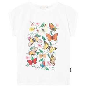 Dedicated  Women's T-Shirt Visby Butterfly Field - T-shirt, wit