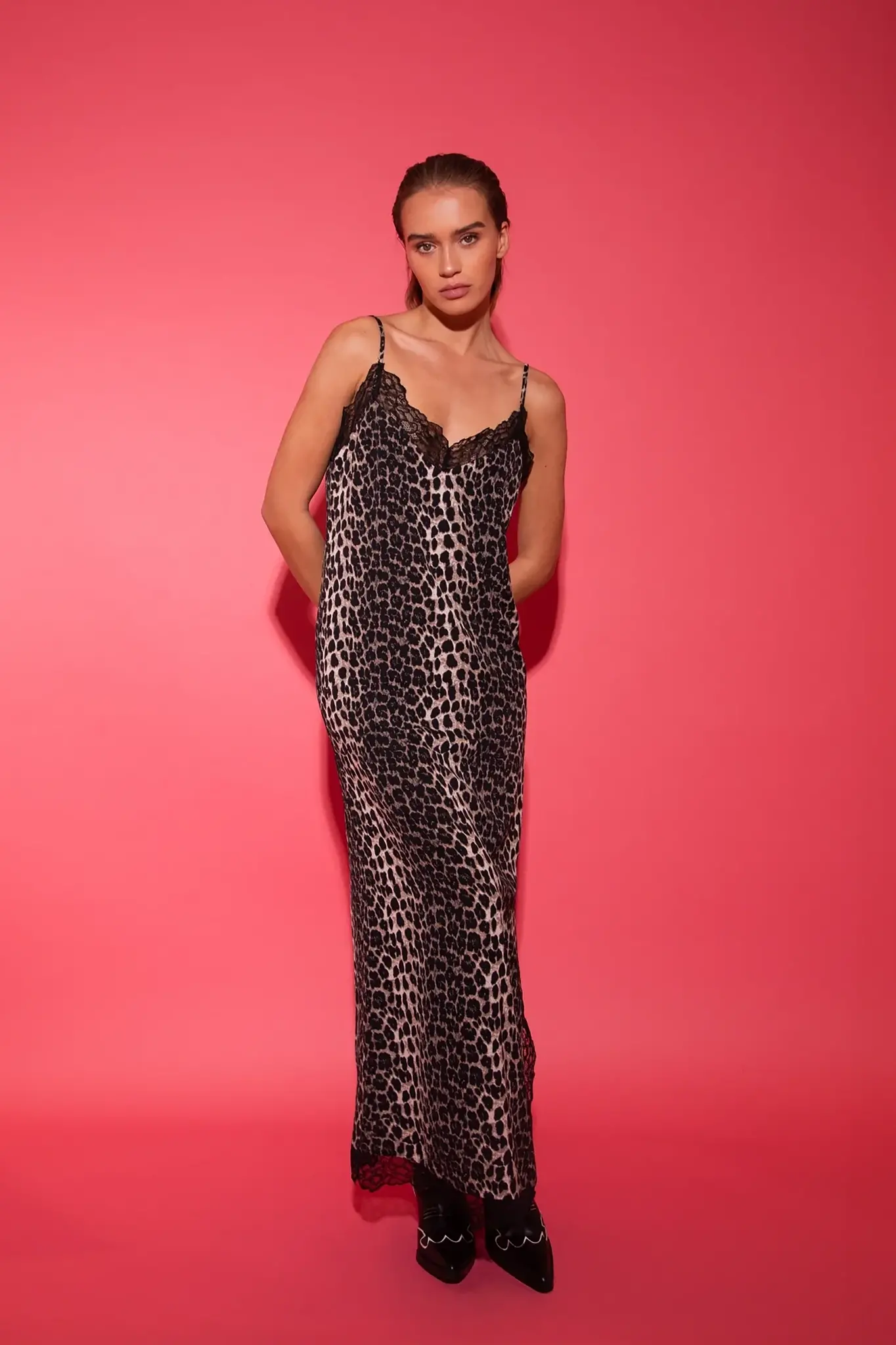Studio Amaya Tiger slip dress luipaard