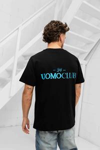 24 Uomo Club T-shirt Heren Zwart/Lichtblauw