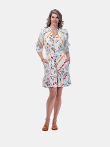 Mucho Gusto  jurk rhodes kleurrijke streep elegantie