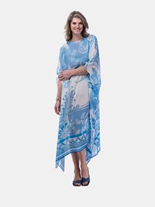 Mucho Gusto  kaftan canelli lichtblauw paisley