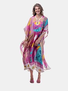 Mucho Gusto  kaftan capaccio drawn pink patchwork