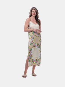 Mucho Gusto  slipjurk creme bloem luipaardprint