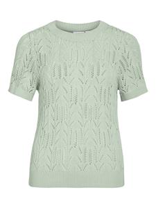 Vila Trui met korte mouwen VICOTTI S/S O-NECK KNIT TOP - NOOS