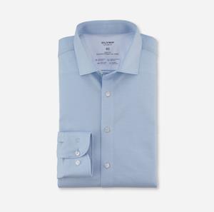 Olymp Overhemd Level Five 24/Seven Body Fit Blauw Modern Kent 