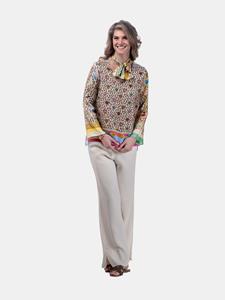 Mucho Gusto  blouse roma luipaard barok met gratis sjaal