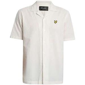 Lyle & Scott Overhemd Korte Mouw Lyle & Scott Linnenmix Oxford Revere-overhemd met korte mouwen