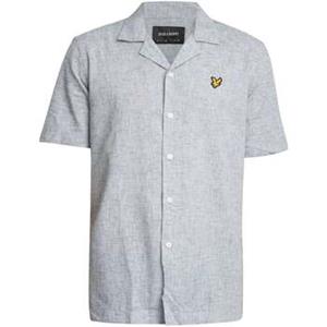Lyle & Scott Overhemd Korte Mouw Lyle & Scott Linnenmix Oxford Revere-overhemd met korte mouwen