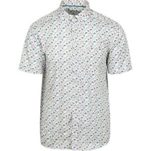 State Of Art Overhemd Lange Mouw  Short Sleeve Overhemd Print Twill Lichtblauw