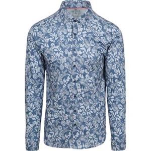 Desoto Overhemd Lange Mouw  Overhemd Denim Bloem Blauw