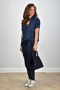 Xirena blouse met korte mouwen Channing navy