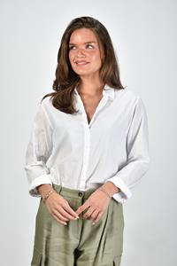Xirena blouse Beau met afgeronde zoom wit