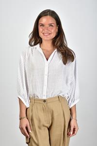 Academia blouse Priscilla met knoopsluiting wit