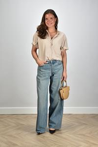 Xirena blouse Channing korte mouw beige