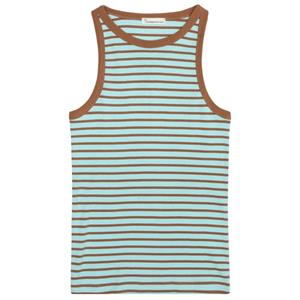 KnowledgeCotton Apparel  Women's Striped Racer Rib Top - Top, grijs
