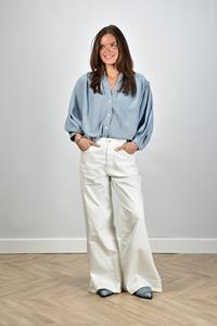 Sea Me Happy jeans met strass steentjes Super Woody Embroidery wit
