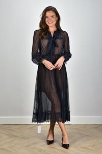Self Portrait midi jurk mesh blauw