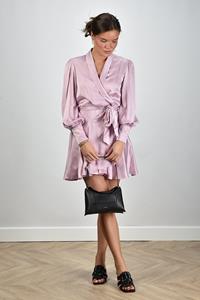 Zimmermann omslag jurk Silk Wrap Mini roze
