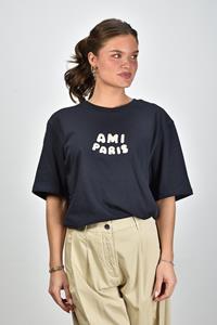 Ami Paris t-shirt met logopatch blauw