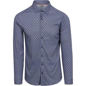 Desoto Overhemd Lange Mouw  Overhemd Print Donkerblauw