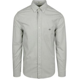 Gant Overhemd Lange Mouw  Poplin Banker Overhemd Streep Groen