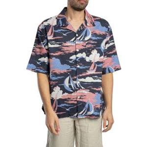 Gant Overhemd Korte Mouw  Rel Sailing Print Shirt met korte mouwen
