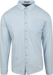 No Excess Overhemd Print Lichtblauw