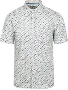 State of Art Short Sleeve Overhemd Print Twill Lichtblauw