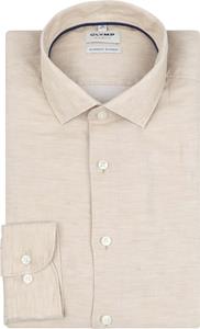 Olymp Level 5 Overhemd Linnen Blend Beige