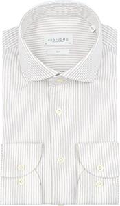 Profuomo Shirt Extra Lange Mouwen Travel Streep Beige