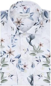 Profuomo Overhemd Bloemenprint Wit