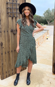 The Musthaves Cheetah Jurk Midi Legergroen
