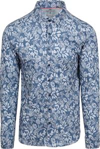 Desoto Overhemd Denim Bloem Blauw