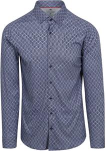 Desoto Overhemd Print Donkerblauw