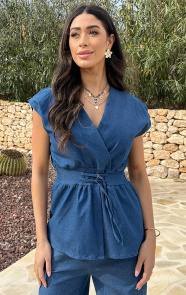 The Musthaves Classic V-Hals Top Denim