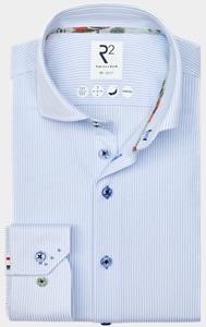 R2 Amsterdam Casual hemd lange mouw light blue knitted stripe 128.wsp.038/018
